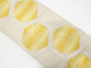 アンティーク　亀甲に若松・華文模様織り出し全通袋帯(材料)